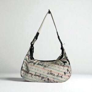VTG Gwen Stefani L.A.M.B. x LeSportsac Penmanship Lamb Purse Zip Up Shoulder Bag